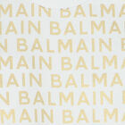 فستان سويت شيرت بالشعار باللون الأبيض والذهبي, 1, hi-res