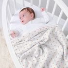 Baby Girls White & Pink Polo Bear Blanket, 1, hi-res