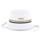 Baby Boys White Logo Hat, 1, hi-res