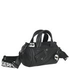 Girls Black Faux Leather Handbag, 1, hi-res