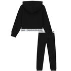Girls Black & White Logo Tracksuit, 1, hi-res