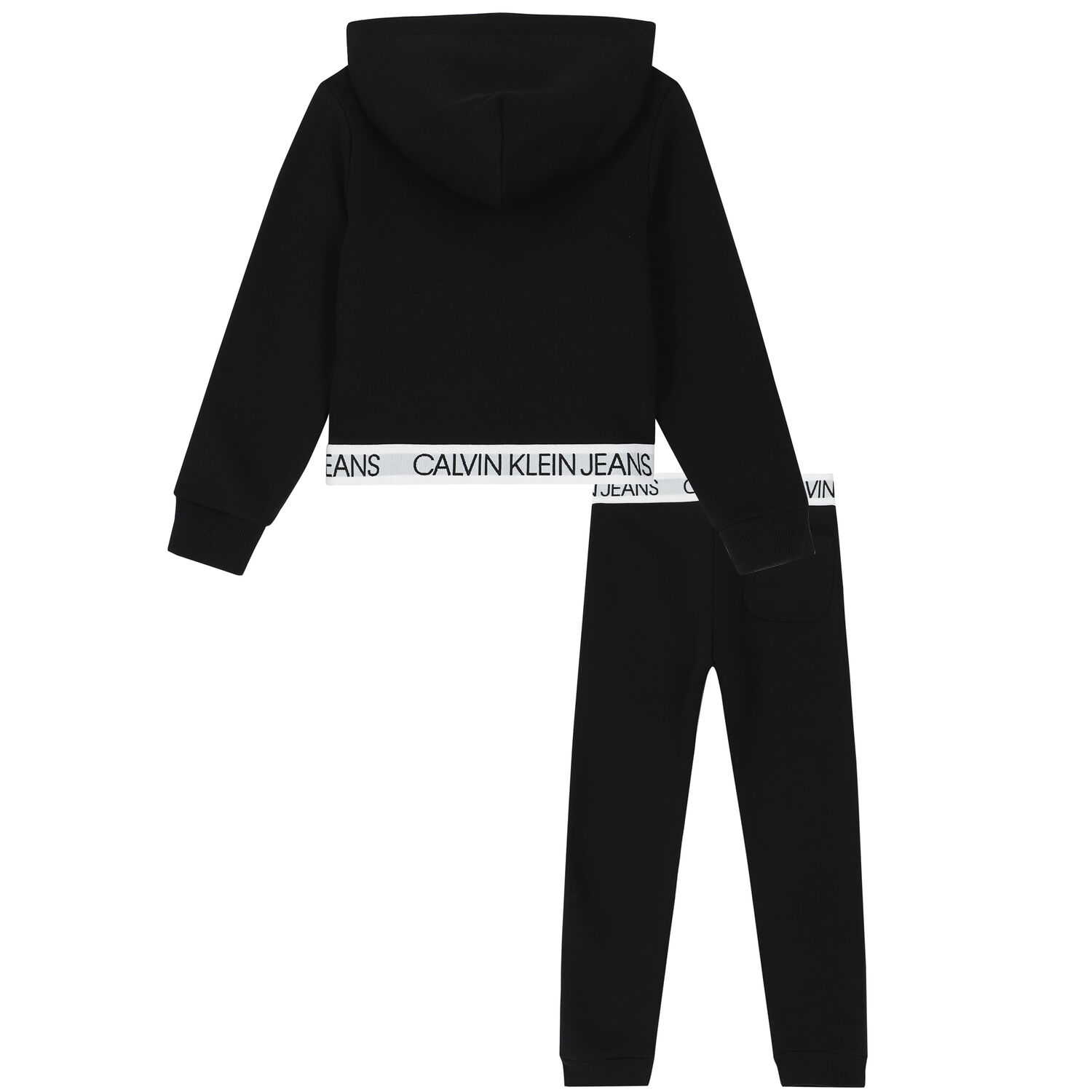 Girls Black & White Logo Tracksuit, 1, hi-res