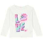 Girls Ivory Unicorn Long Sleeve Top, 1, hi-res