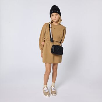 Girls Beige Logo Dress