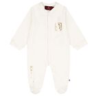 Ivory & Gold Logo Babygrow, 1, hi-res