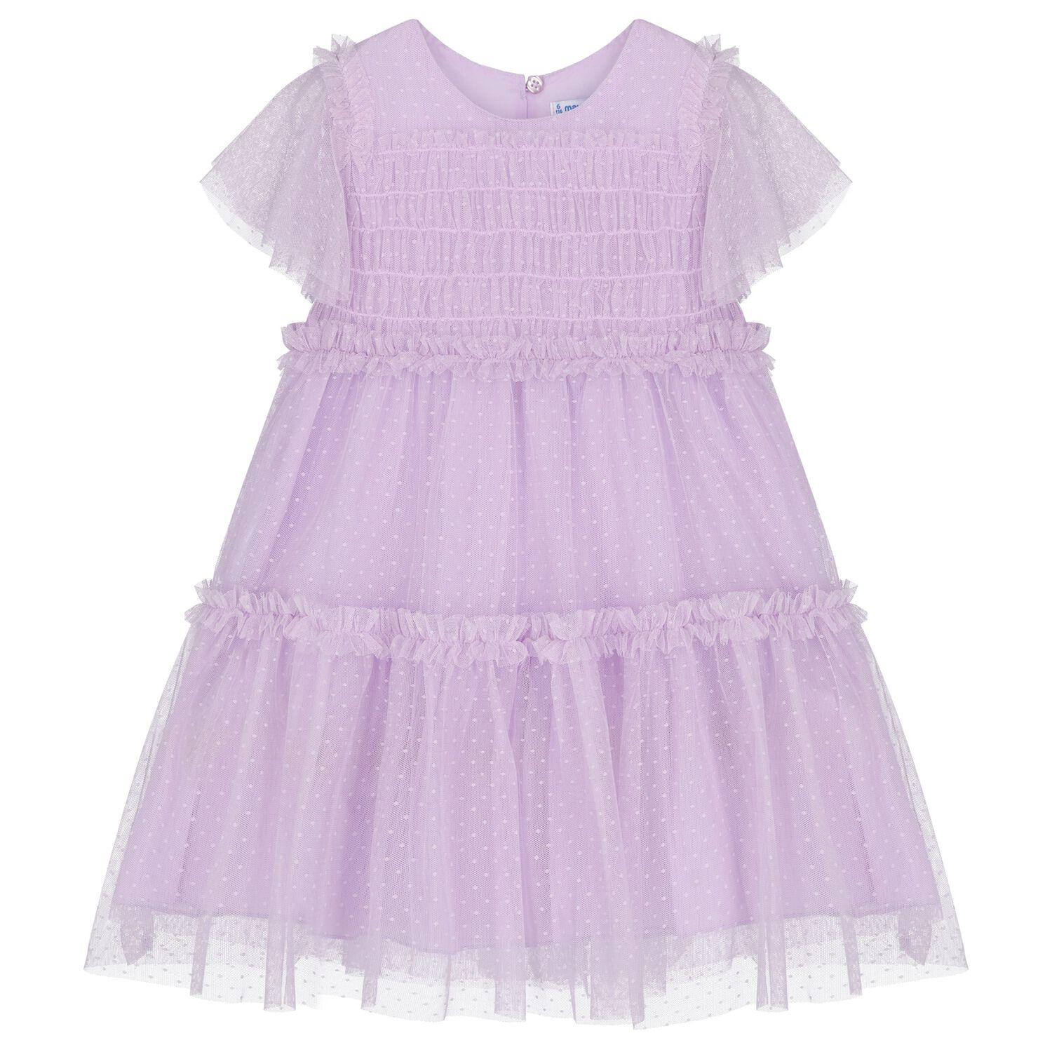 Girls Lilac Tulle Dress, 2, hi-res