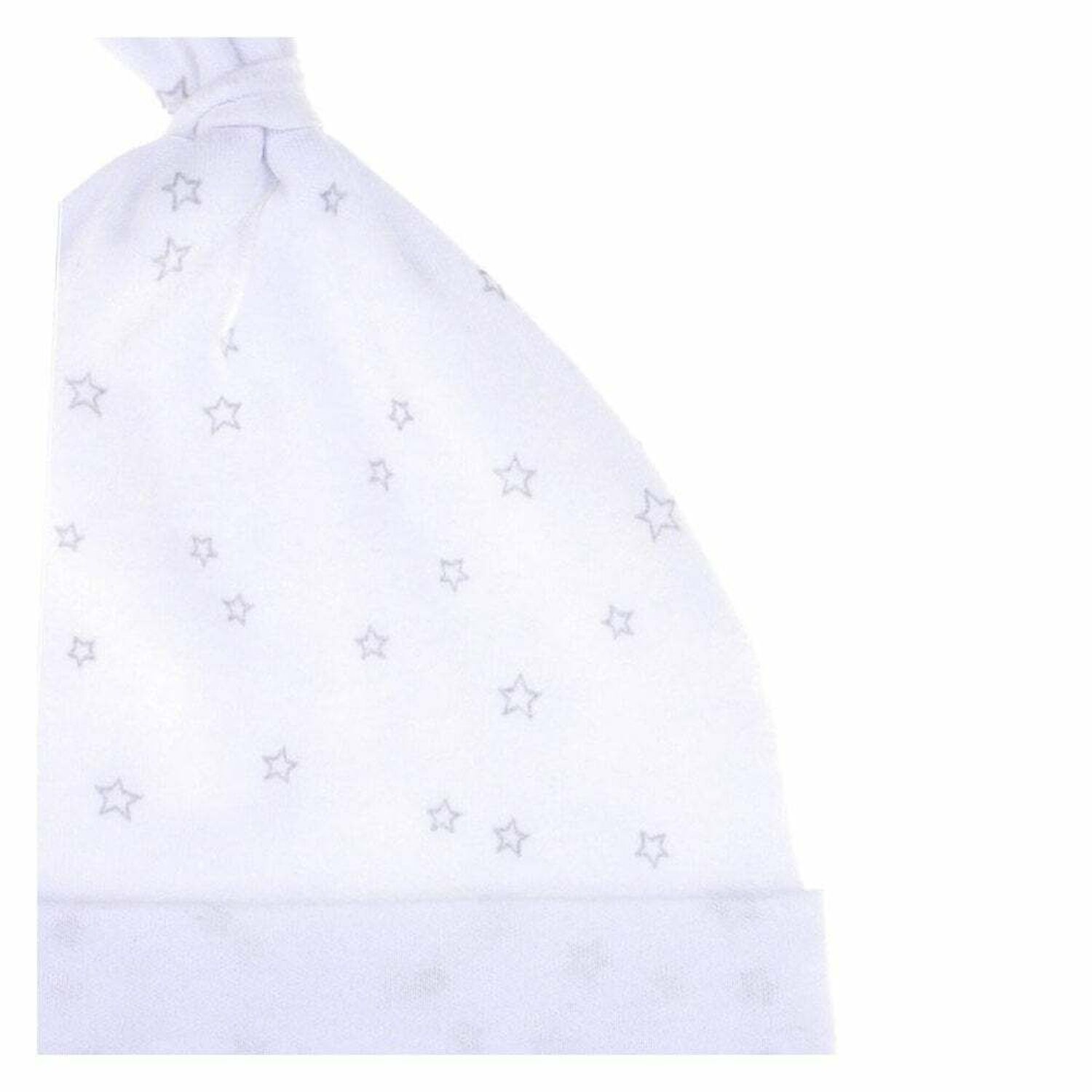 Baby White & Grey Star Hat, 1, hi-res
