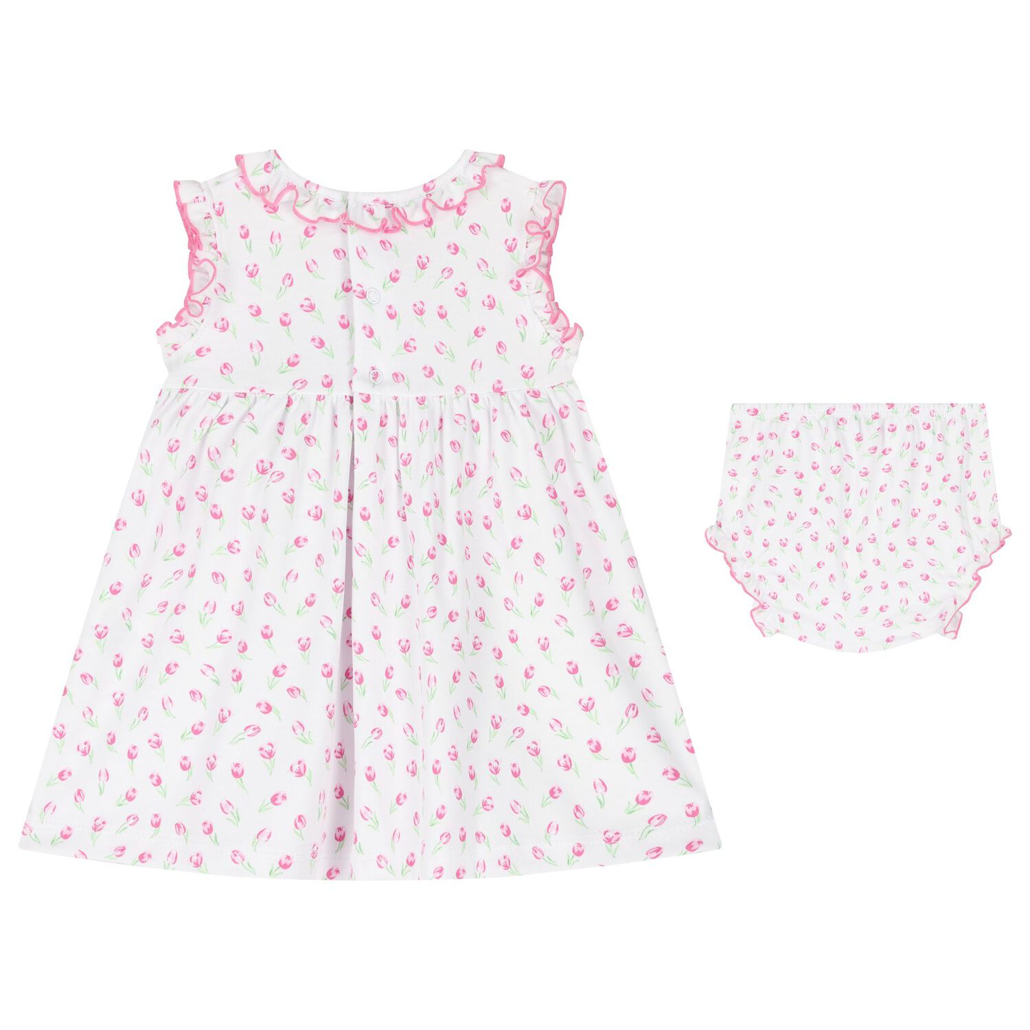 Baby Girls White Tulip Blossoms Dress Set, 1, hi-res image number null