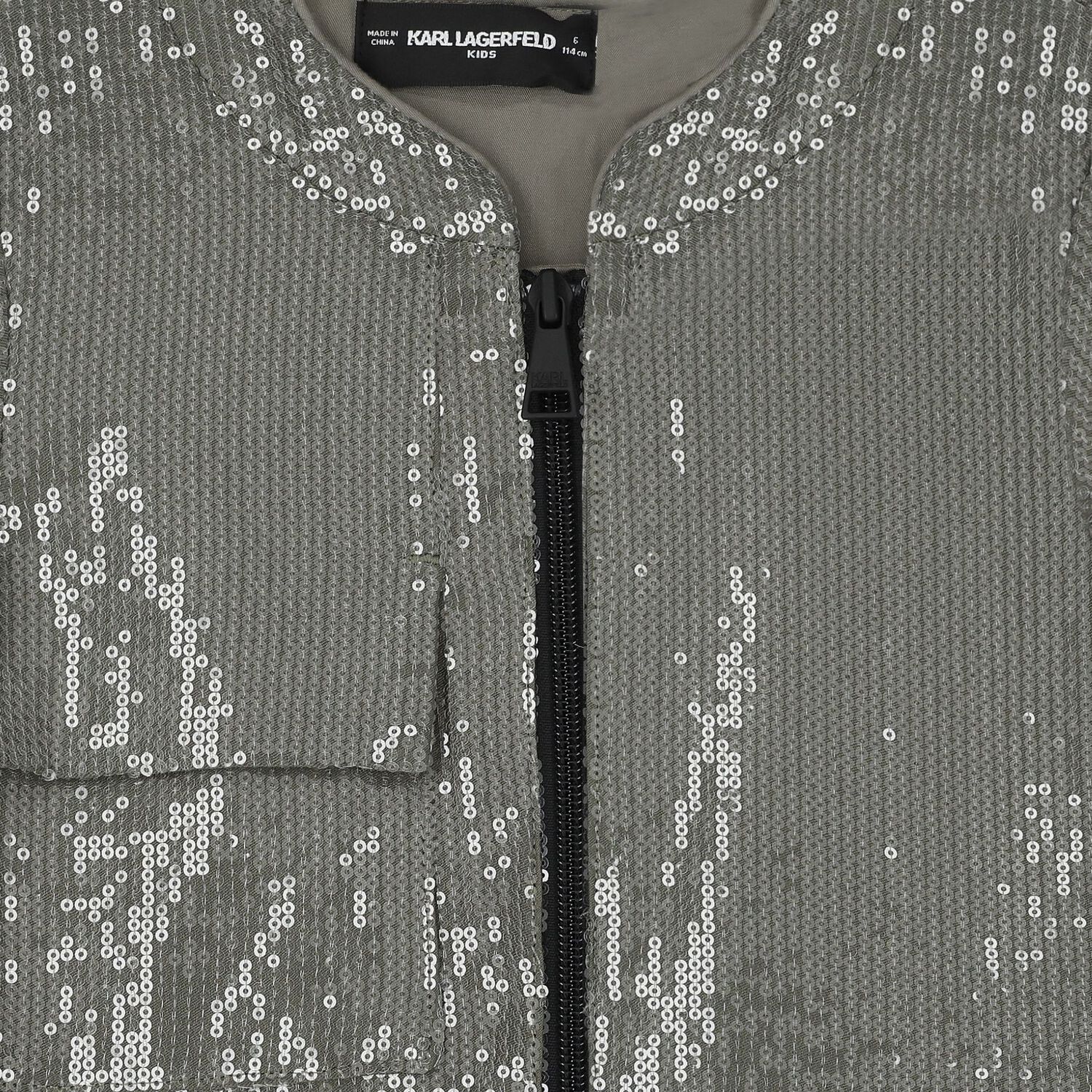 فستان بنات باللونين الأخضر والأسود مزين بالترتر, 1, hi-res image number null