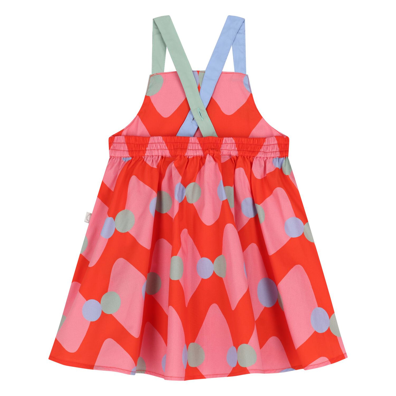 Younger Girls Red Diamond & Dot Dress Set, 1, hi-res