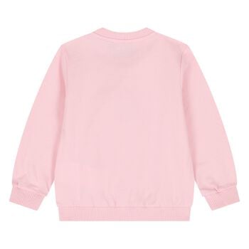 Younger Girls Pink Teddy Bear Logo Sweatshirt