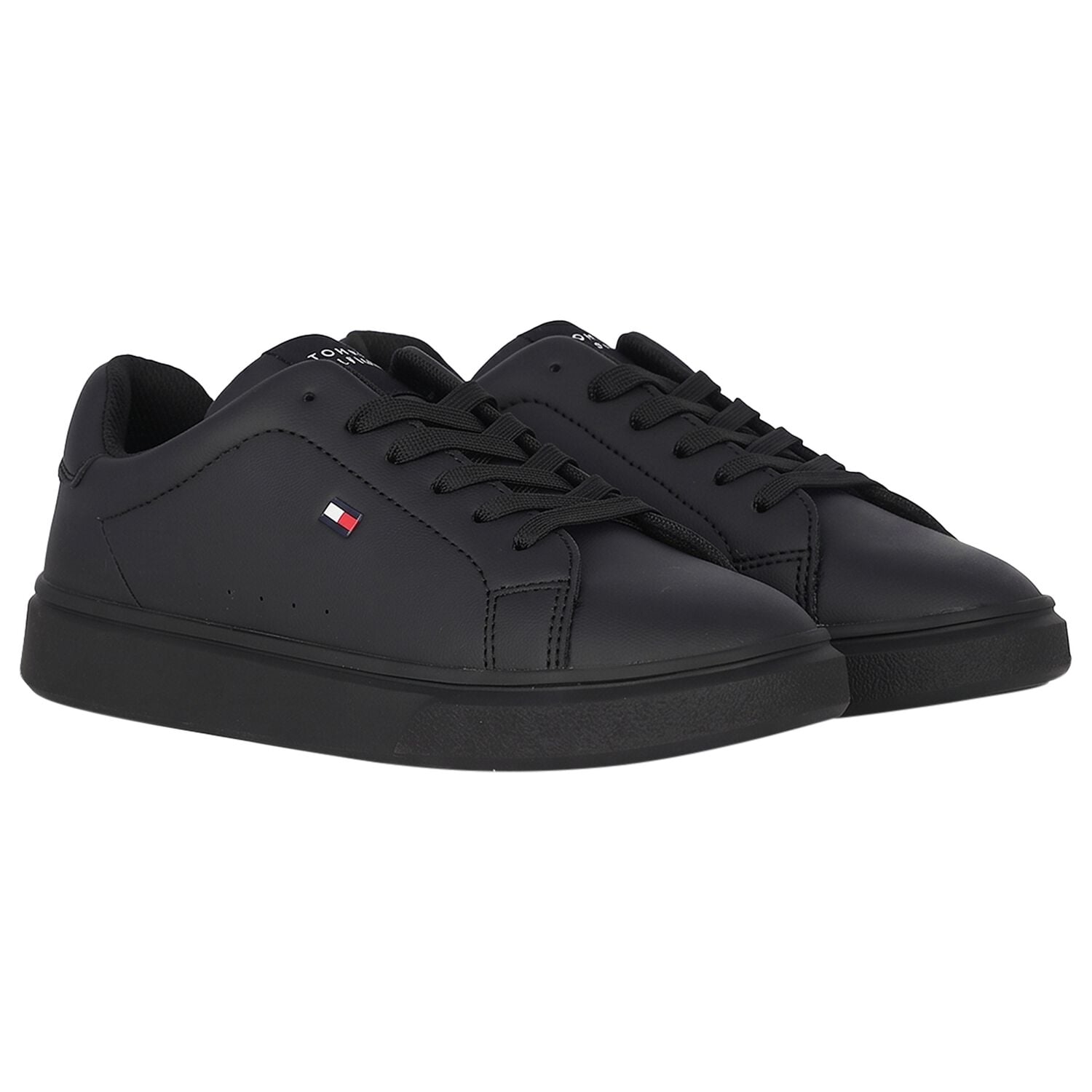 Boys Black Logo Trainers, 1, hi-res