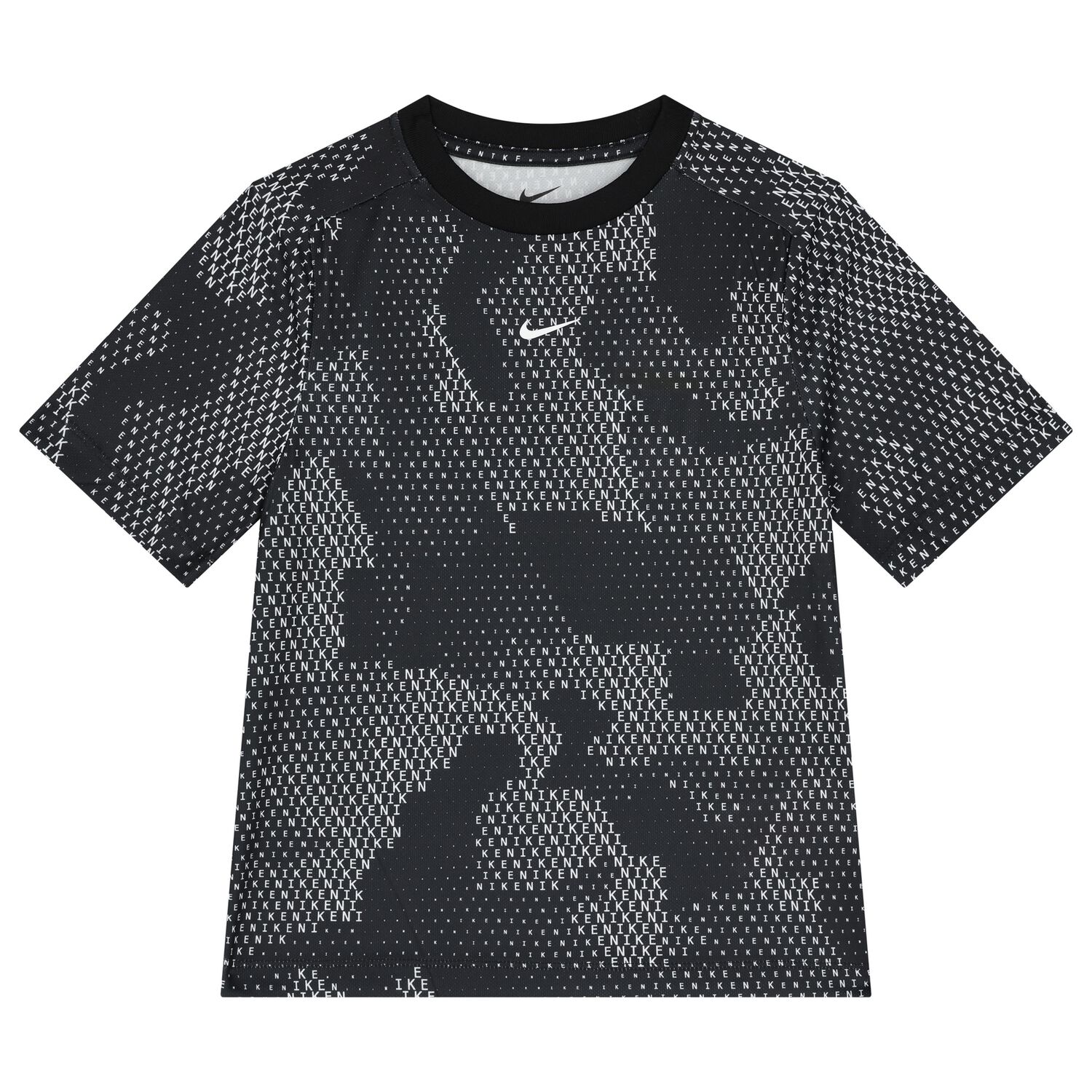 تيشيرت أولاد بالشعار باللون الأسود, 1, hi-res