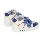 حذاء رياضي بالشعار باللون الأبيض للأولاد, 1, hi-res