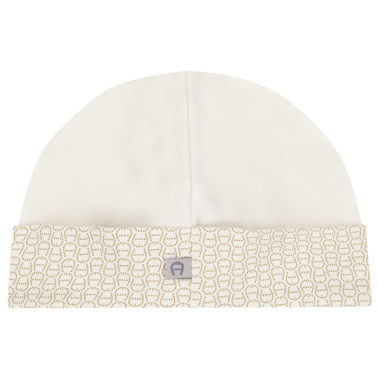 طقم هديه قبعه ومريله للاطفال بالشعار باللون العاجى والذهبي , 1, hi-res