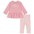 Baby Girls Pink Logo Leggings Set, 1, hi-res
