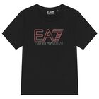 قميص أسود بشعار للأولاد, 2, hi-res