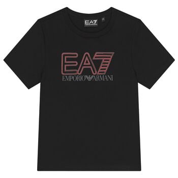 قميص أسود بشعار للأولاد