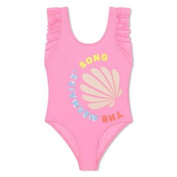Girls Pink Sequins Swimsuit