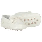 Baby Boys Ivory Leather Pre Walker Moccasins, 1, hi-res