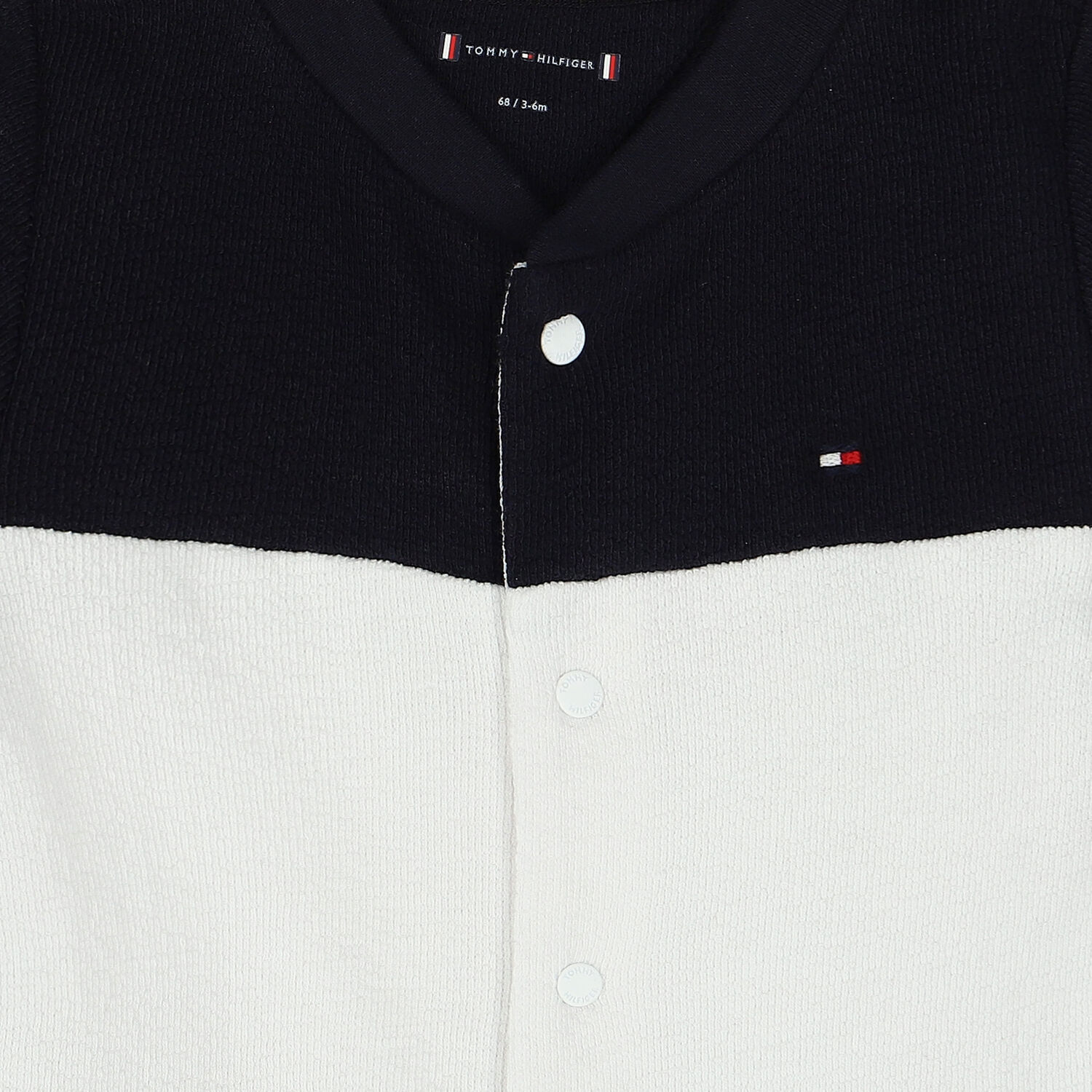 Baby Boys Navy Blue, White & Red Striped Romper, 1, hi-res