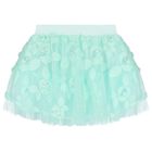 Girls Green Sequin Tulle Skirt, 1, hi-res