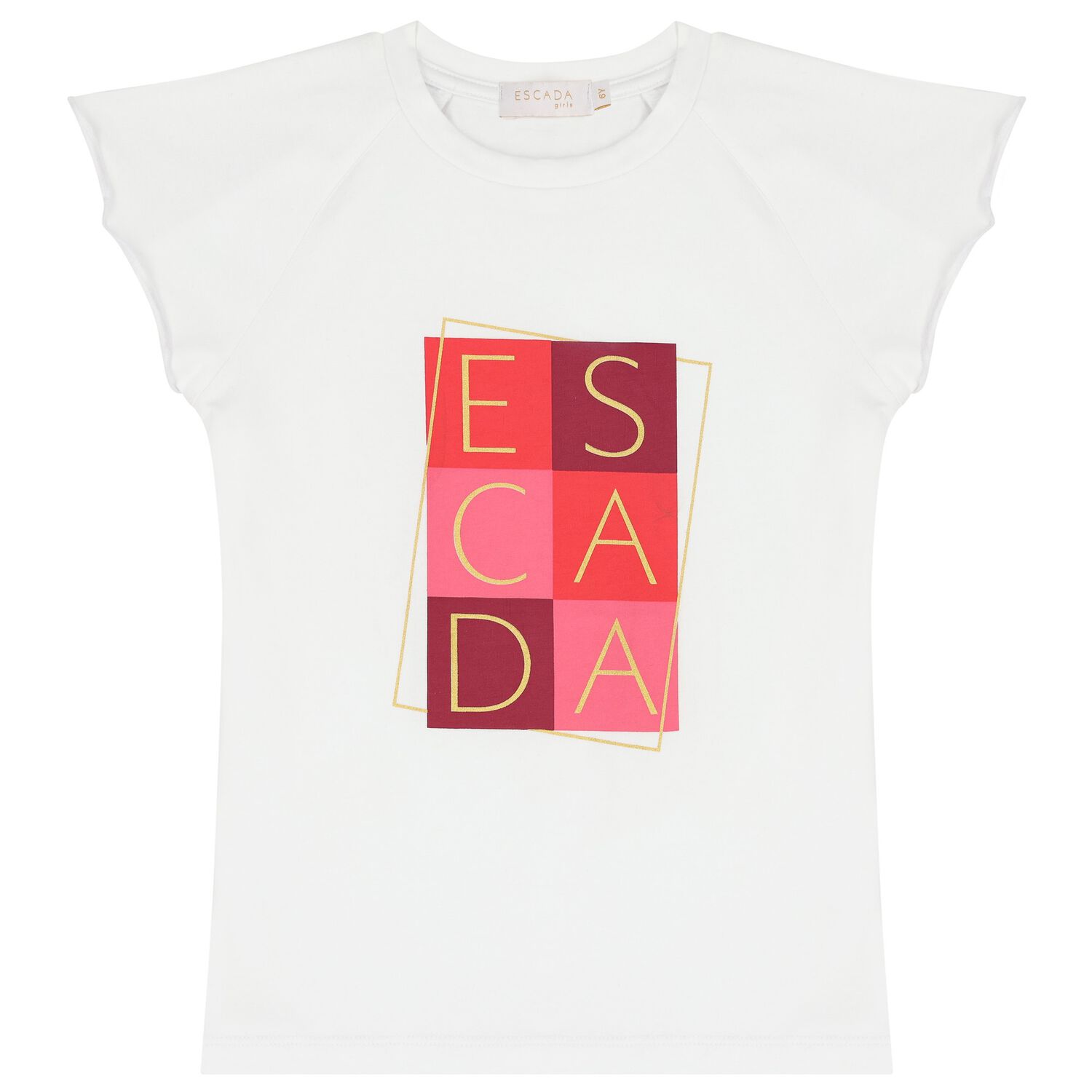 Girls White Logo T-Shirt, 1, hi-res