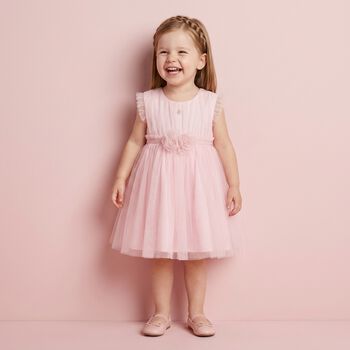 Baby Girls Pink Flower Tulle Dress