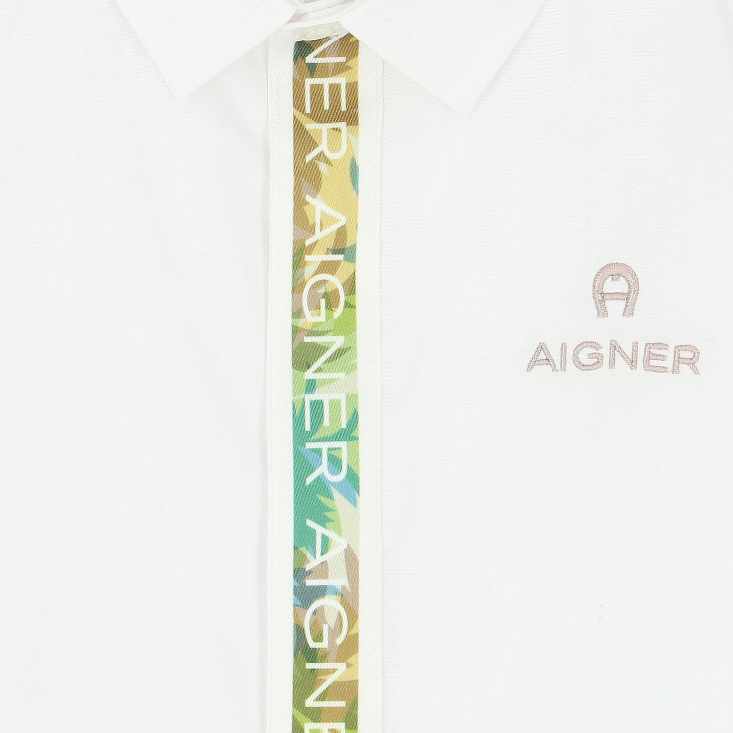 Younger Boys White Logo Shirt, 1, hi-res