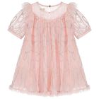 Girls Pink Embellished Tulle Dress, 1, hi-res