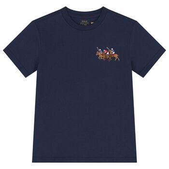 Boys Navy Blue Logo T-Shirt