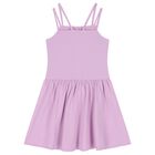 Girls Lilac Ribbed Dress, 1, hi-res