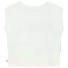 تيشيرت بطبعة أشجار نخيل باللون الابيض للبنات, 1, hi-res