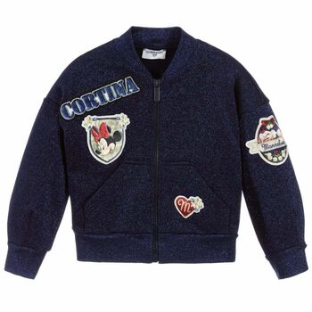 تيشيرت بسحاب بالشعار مينى ماوس باللون الكحلى للبنات