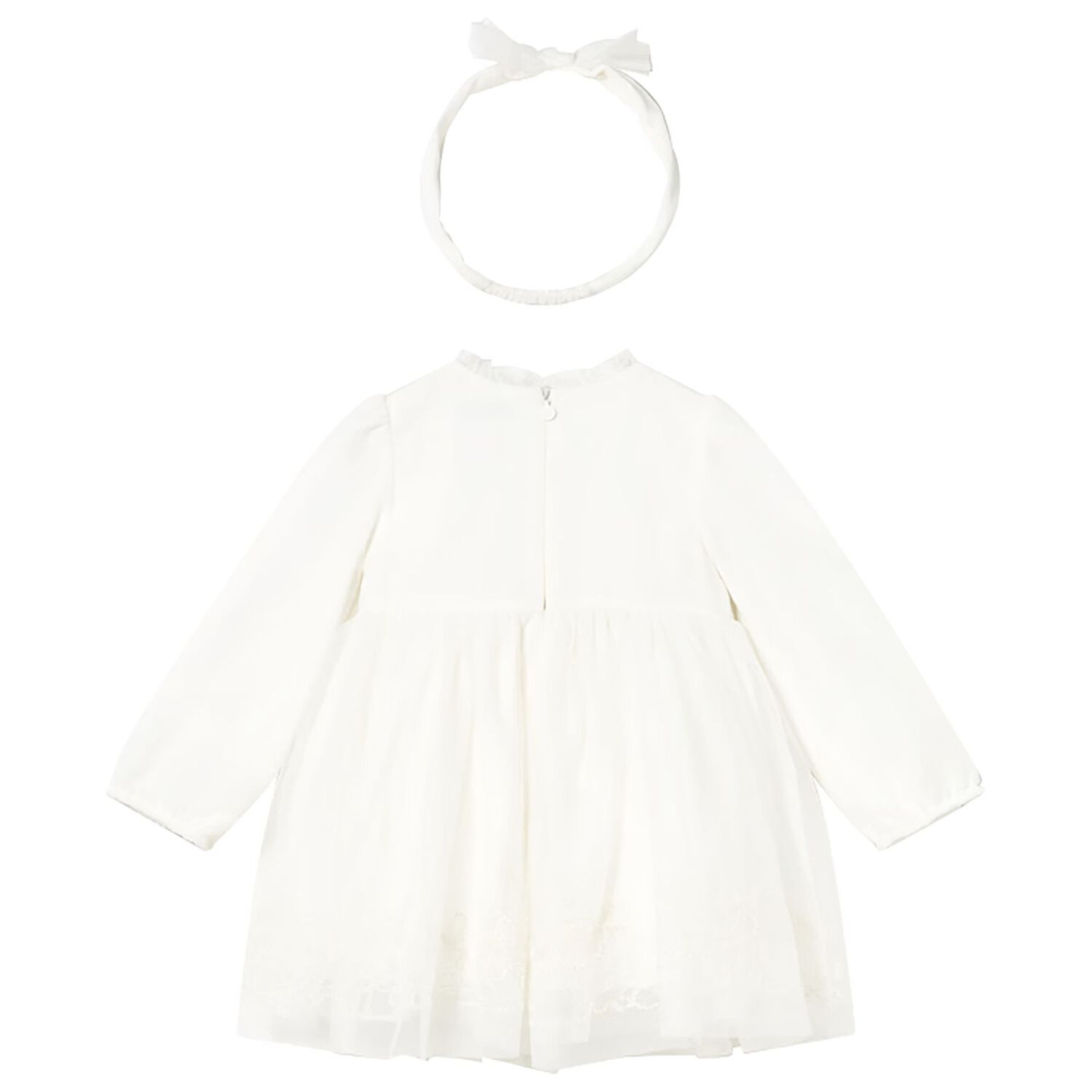 Younger Girls White Floral Tulle Dress Set, 1, hi-res image number null