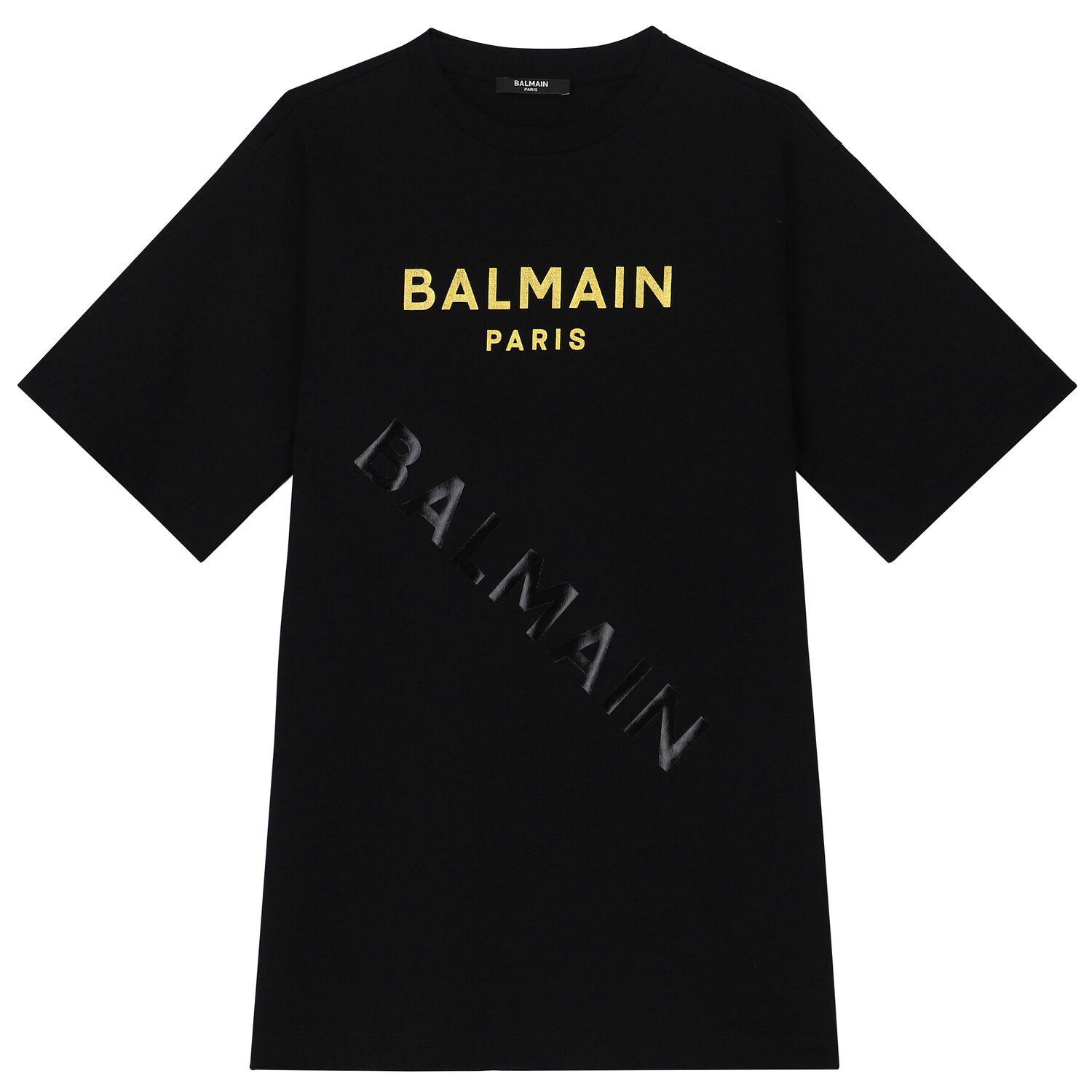 فستان بالشعار باللون الأسود, 1, hi-res