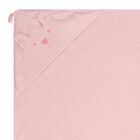 Baby Girls Pink Teddy Bear Hooded Towel, 2, hi-res