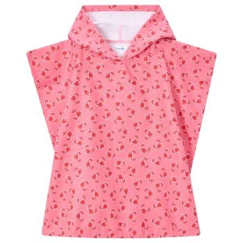 منشفة بغطاء رأس للبنات بتصميم سرطان البحر الوردي