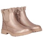 Girls Gold Knit Sock Boots, 1, hi-res
