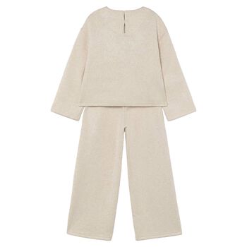 Girls Gold Bow Trouser Set