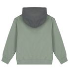 Boys Green Logo Hooded Top, 2, hi-res