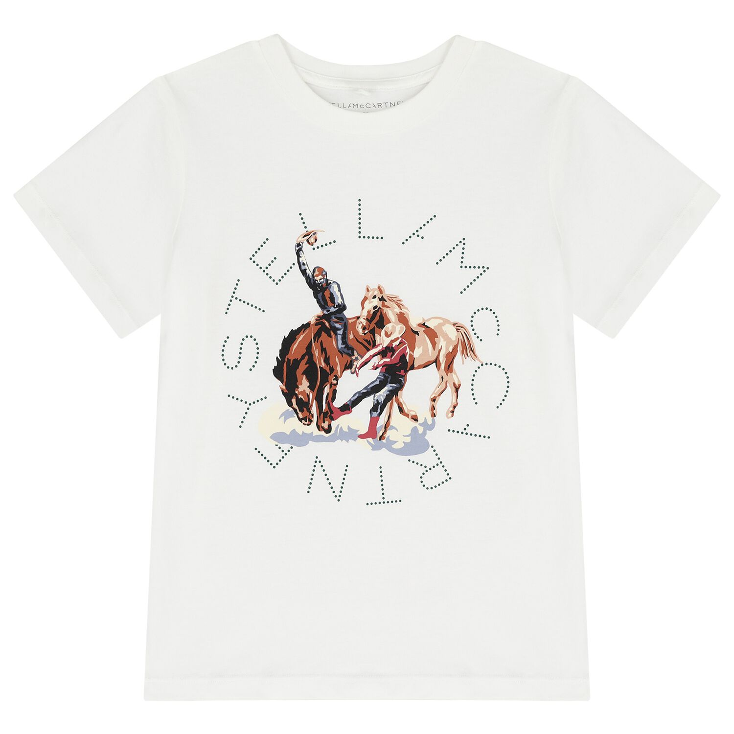 Boys Ivory Horse Logo T-Shirt, 1, hi-res