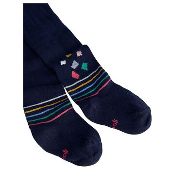 جوارب ضيقة مخططة باللون الكحلي للبنات