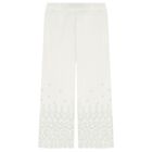 Girls Ivory Logo Broderie Anglaise Trousers, 1, hi-res