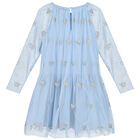 Girls Blue Hearts Tulle Dress, 1, hi-res