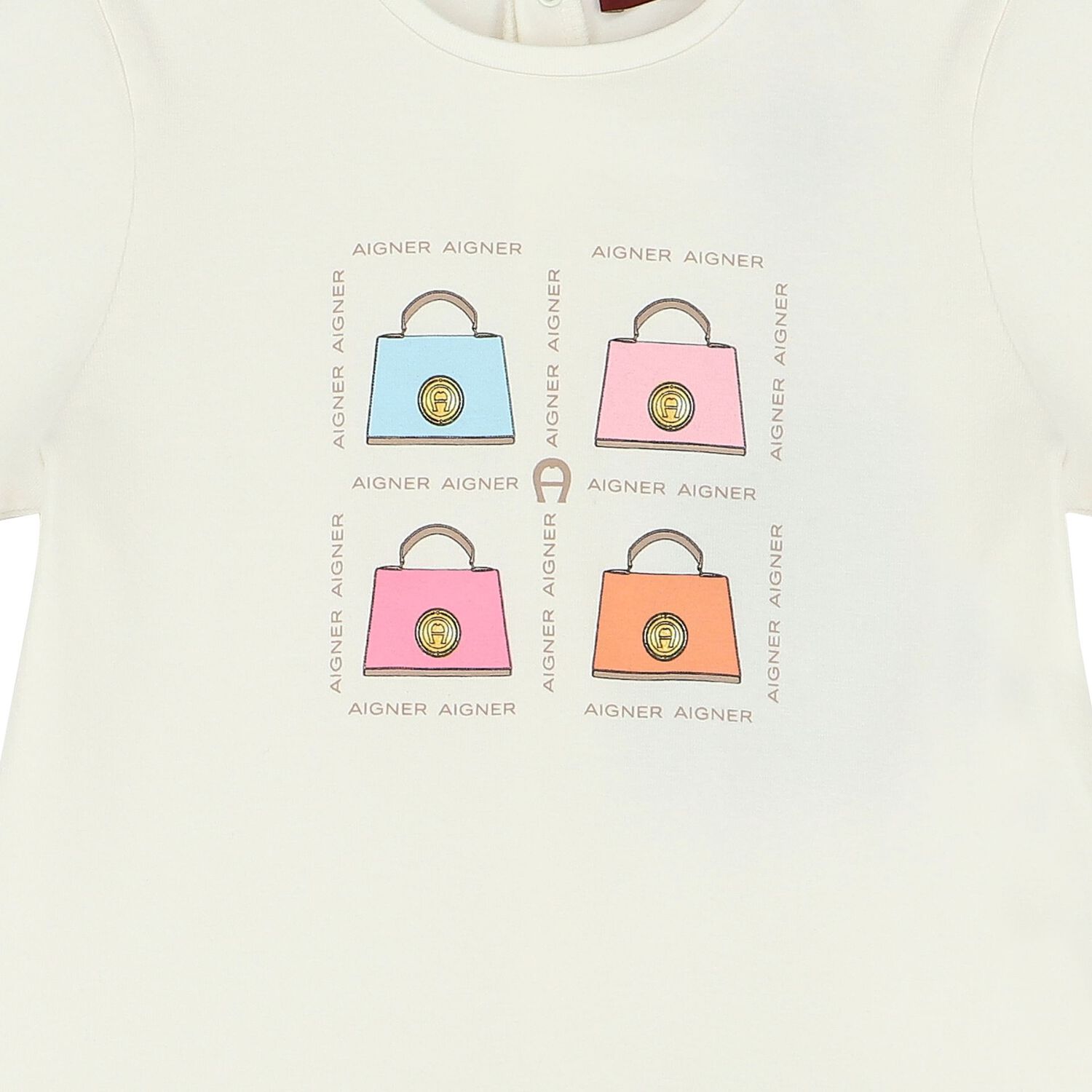 Younger Girls Ivory Logo Bag Dress, 1, hi-res