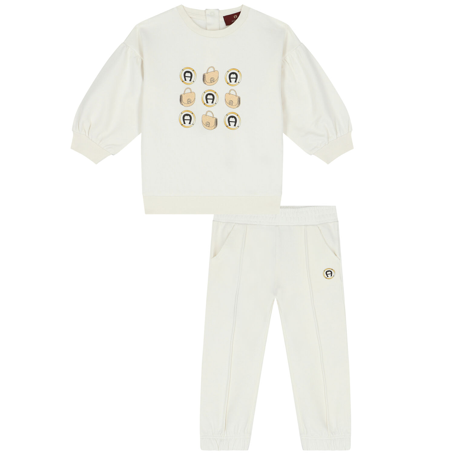 Younger Girls Ivory Logo Tracksuit, 2, hi-res image number null