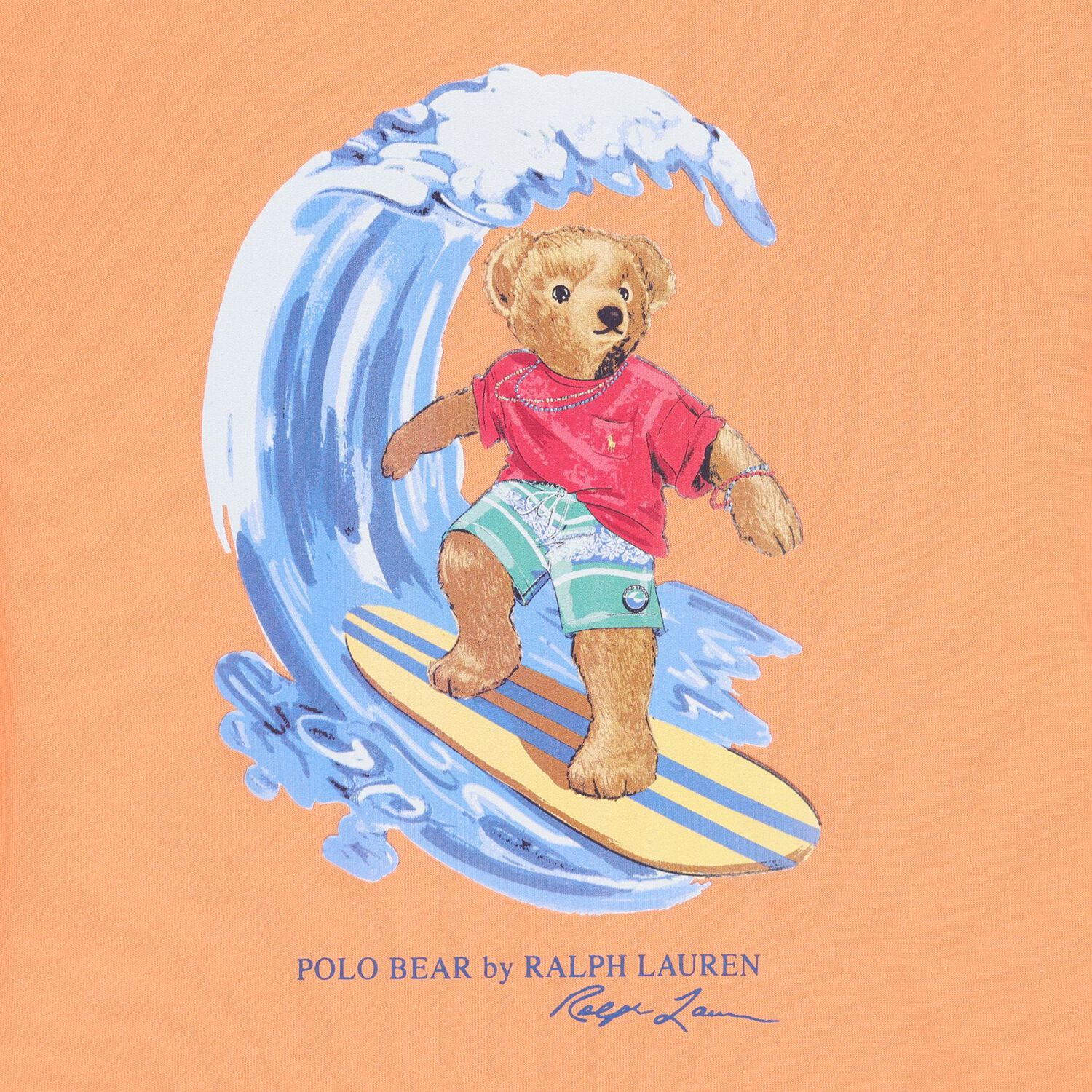 تيشيرت للأولاد بشعار دب تيدي باللون البرتقالي, 1, hi-res