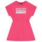 Girls Pink Logo Dress, 1, hi-res