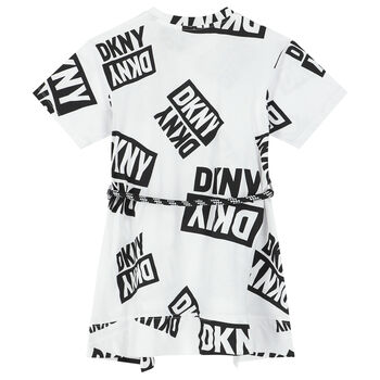 Girls White Logo T-Shirt Dress